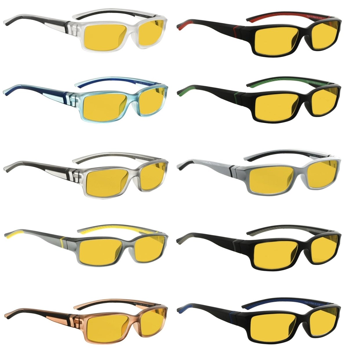 Wovbz Blue Light Blocking Glasses Amber Tinted 10 Pack