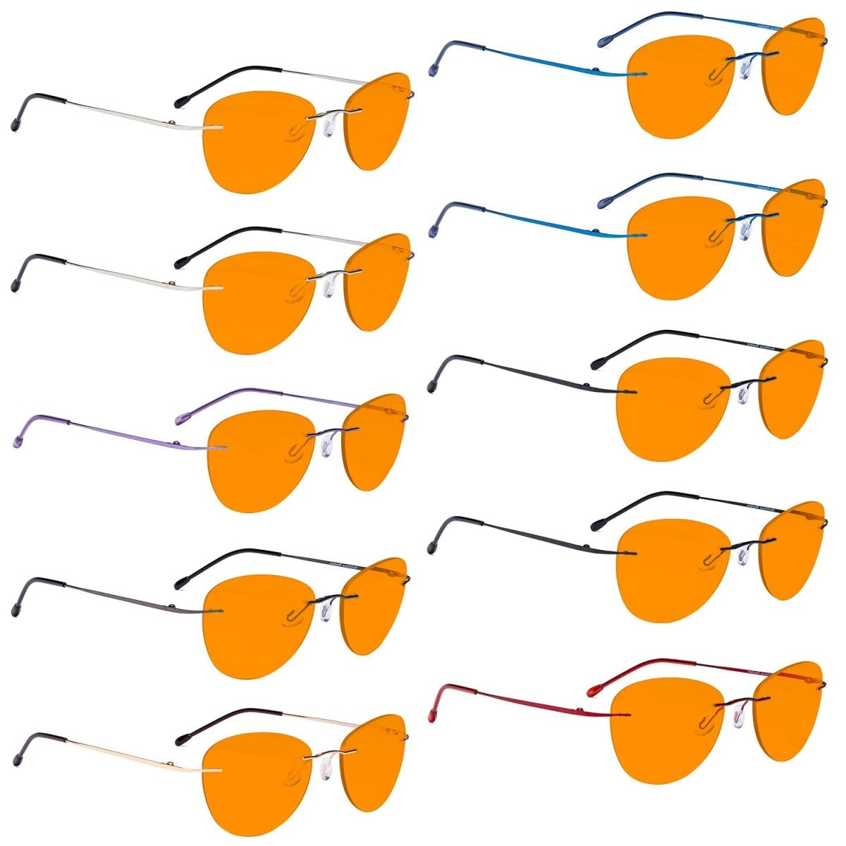 10 Pack Pilot Blue Light Blocking Reading Glasses Computer Eyeglasses DSWK9901B - Gr8sight