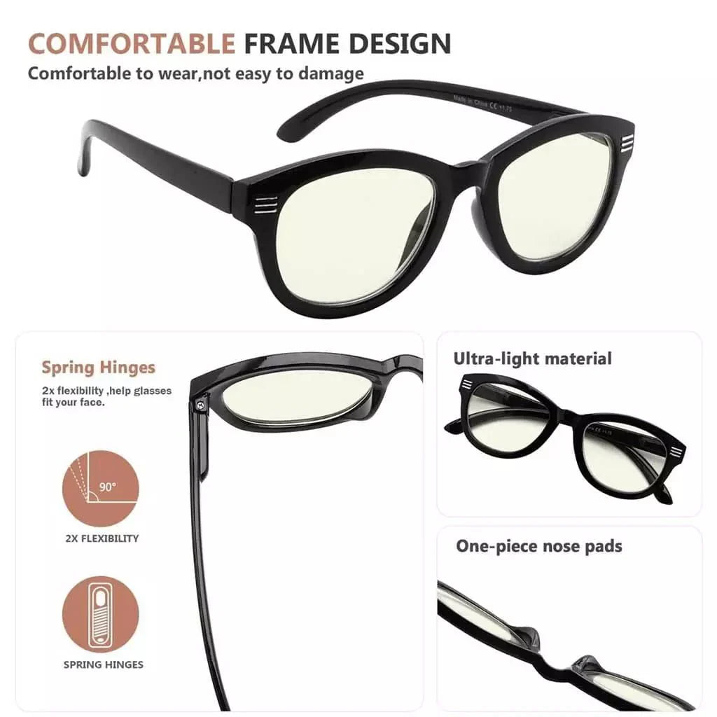 Woibl Blue Light Blocking Glasses Light Yellow Tinted 12 Pack
