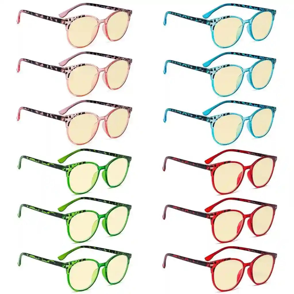 Wonbn Blue Light Blocking Reading Glasses Yellow Tinted 12 Pack
