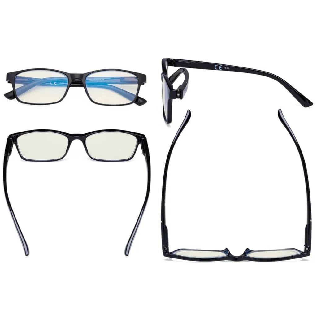 Wowbi Blue Light Filter Glasses Vintage Rectangle 12 Pack
