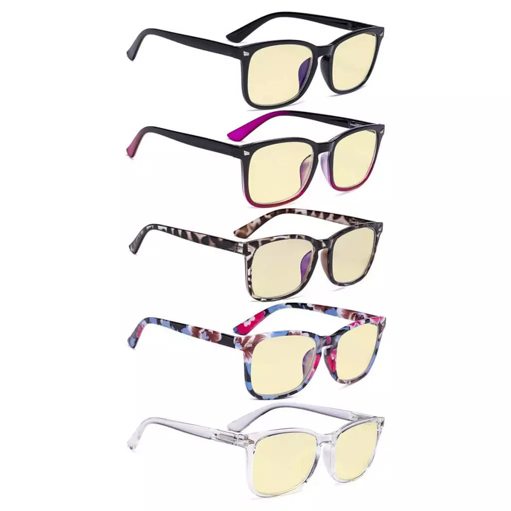 Wopbj Blue Light Blocking Glasses Yellow Tinted 5 Pack