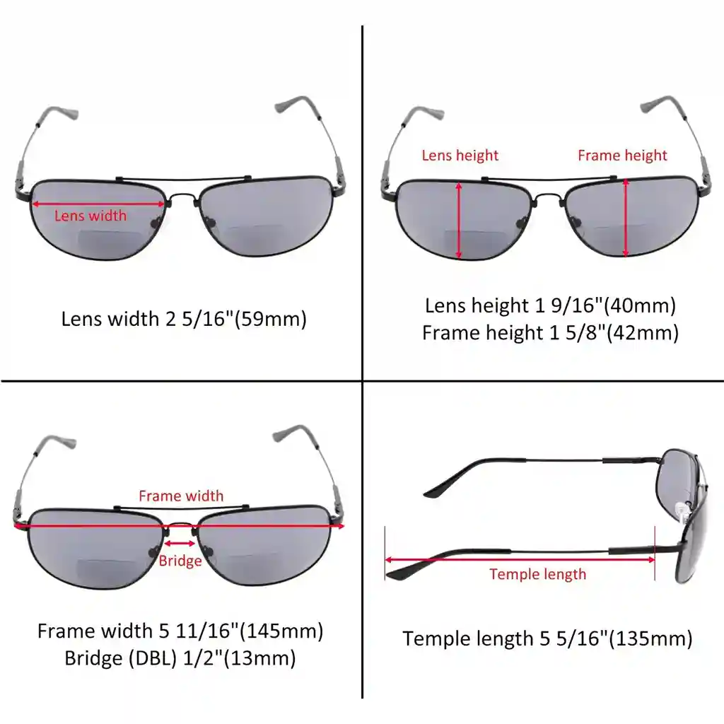 Woubx Bifocal Reading Sunglasses 2 Pack