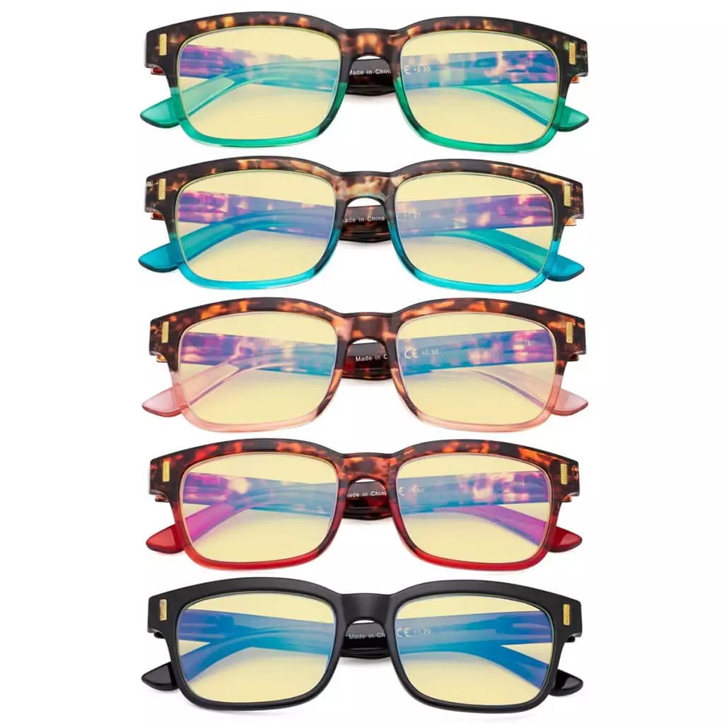 Wowau Blue Light Blocking Glasses Yellow Tinted 5 Pack
