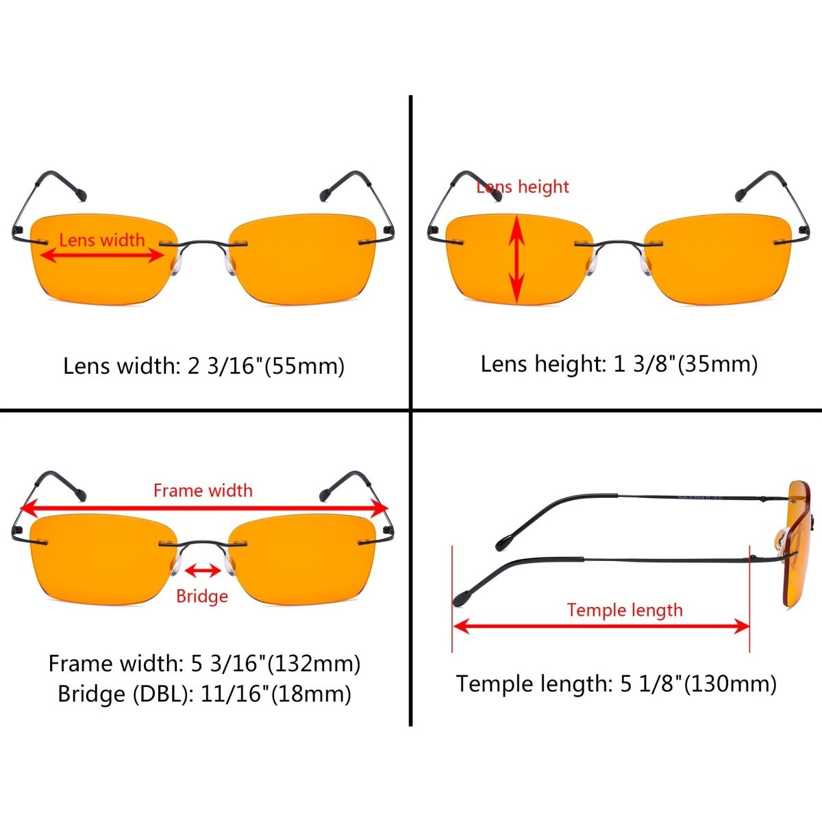 3 Pack Rimless Blue Light Blocking Reading Glasses - Gr8sight