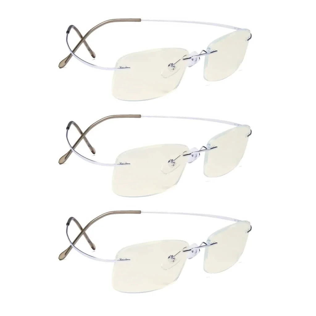 Wotbl Blue Light Blocking Reading Glasses Light Yellow Tinted 3 Pack