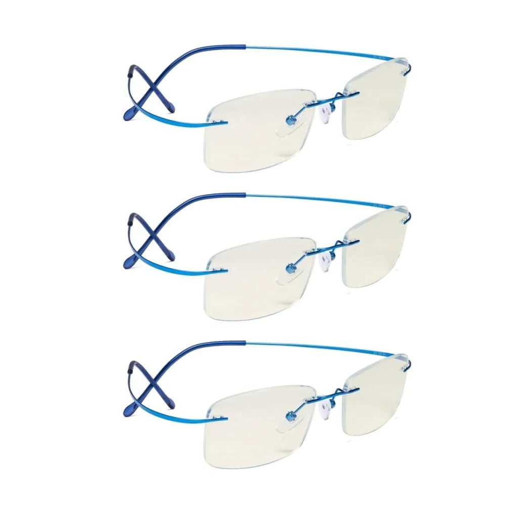 3 Pack Rimless Blue Light Filter Readers UVR1508 - Gr8sight
