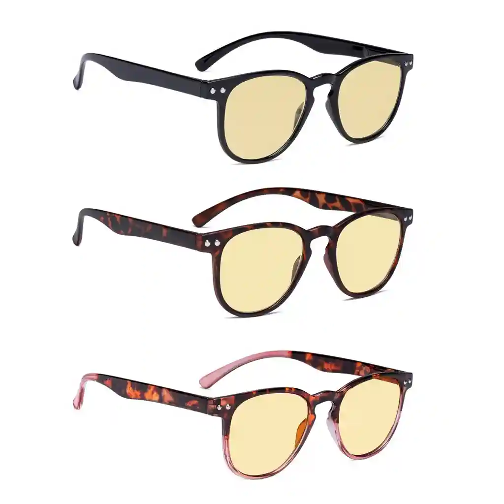 Wonai Blue Light Blocking Reading Glasses Yellow Tinted 3 Pack