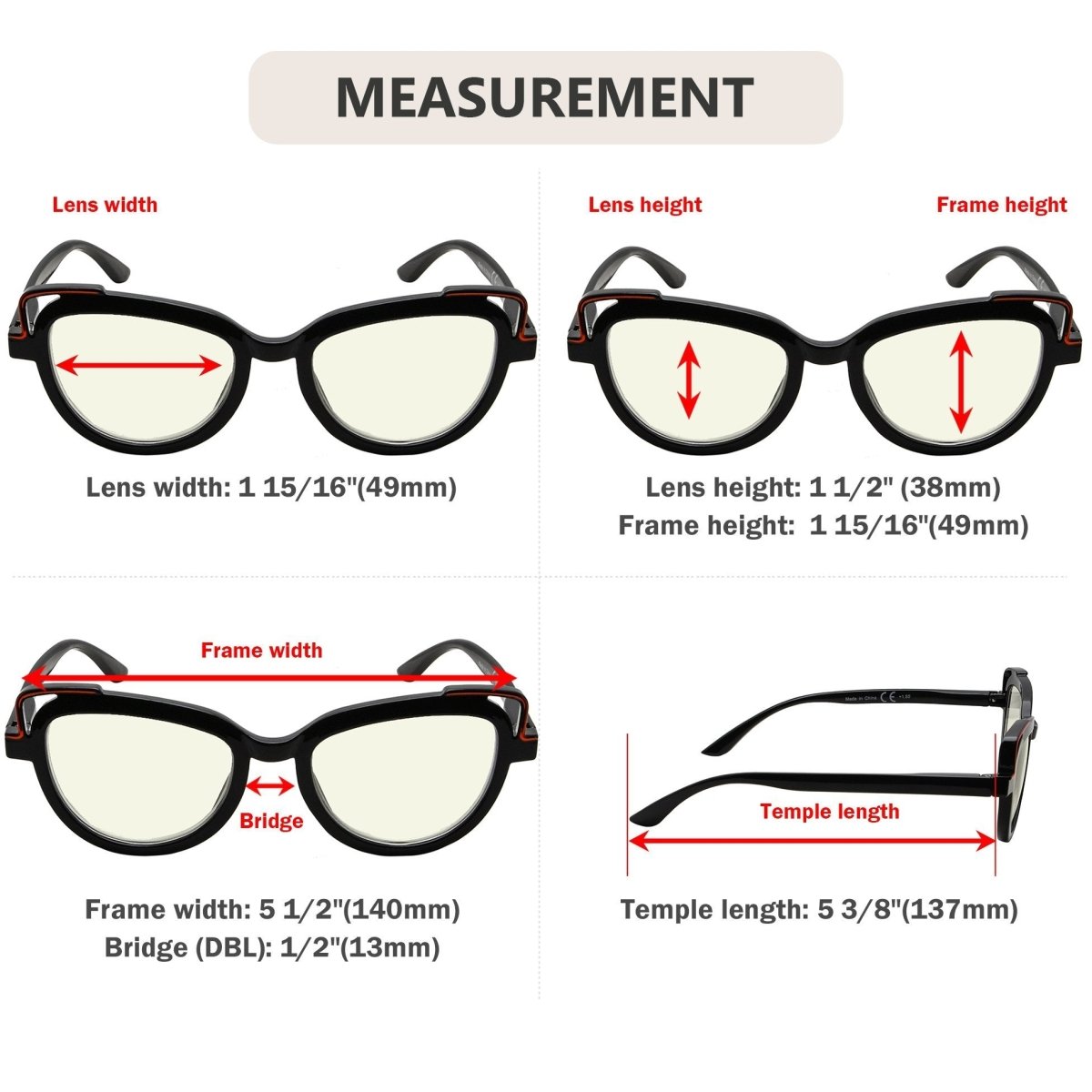 4 Pack Cat - eye Blue Light Filter Readers UV2113 - Gr8sight