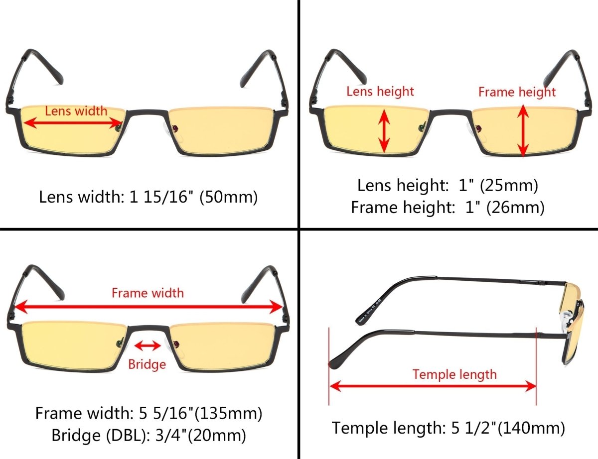 4 Pack Half - Rim Blue Light Blocking Reading Glasses HPCG1613 - Gr8sight