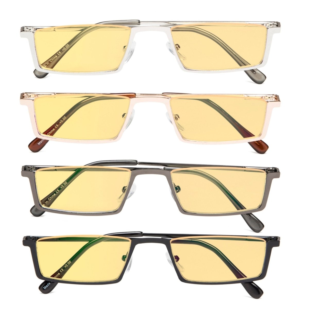 4 Pack Half - Rim Blue Light Blocking Reading Glasses HPCG1613 - Gr8sight