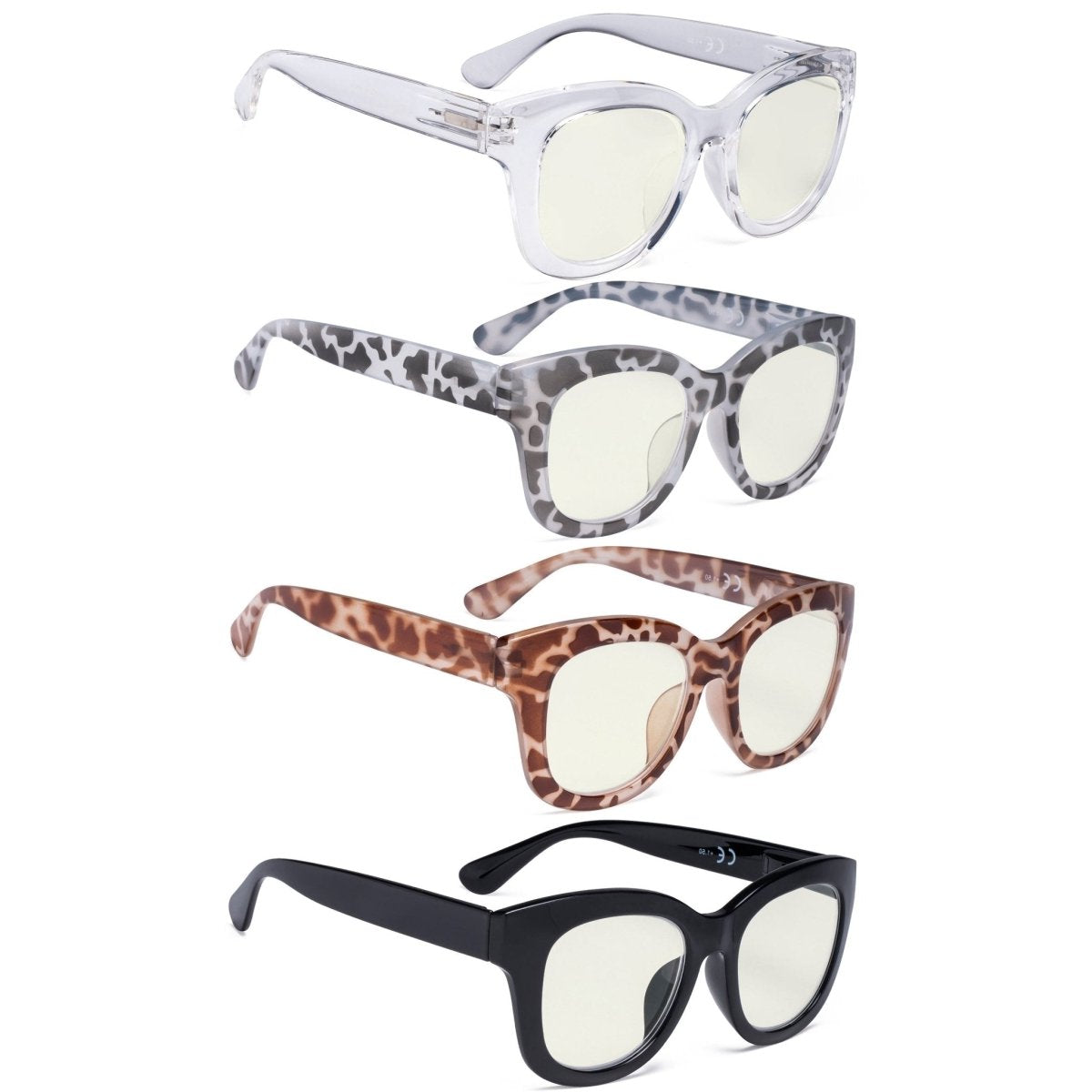4 Pack Oversized Blue Light Filter Reading Glasses UV1555 - Gr8sight