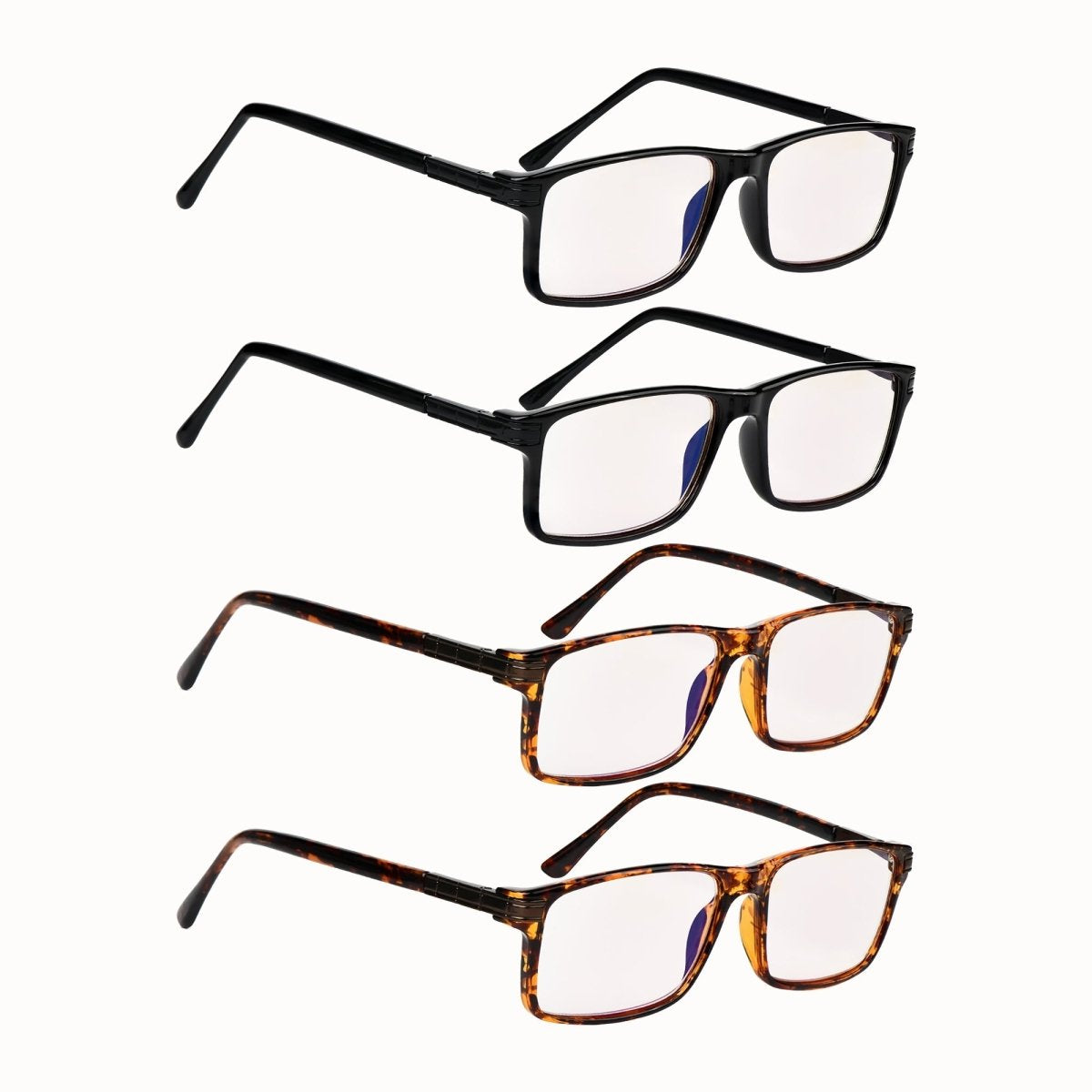 Woiac Blue Light Blocking Reading Glasses Light Yellow Tinted 4 Pack