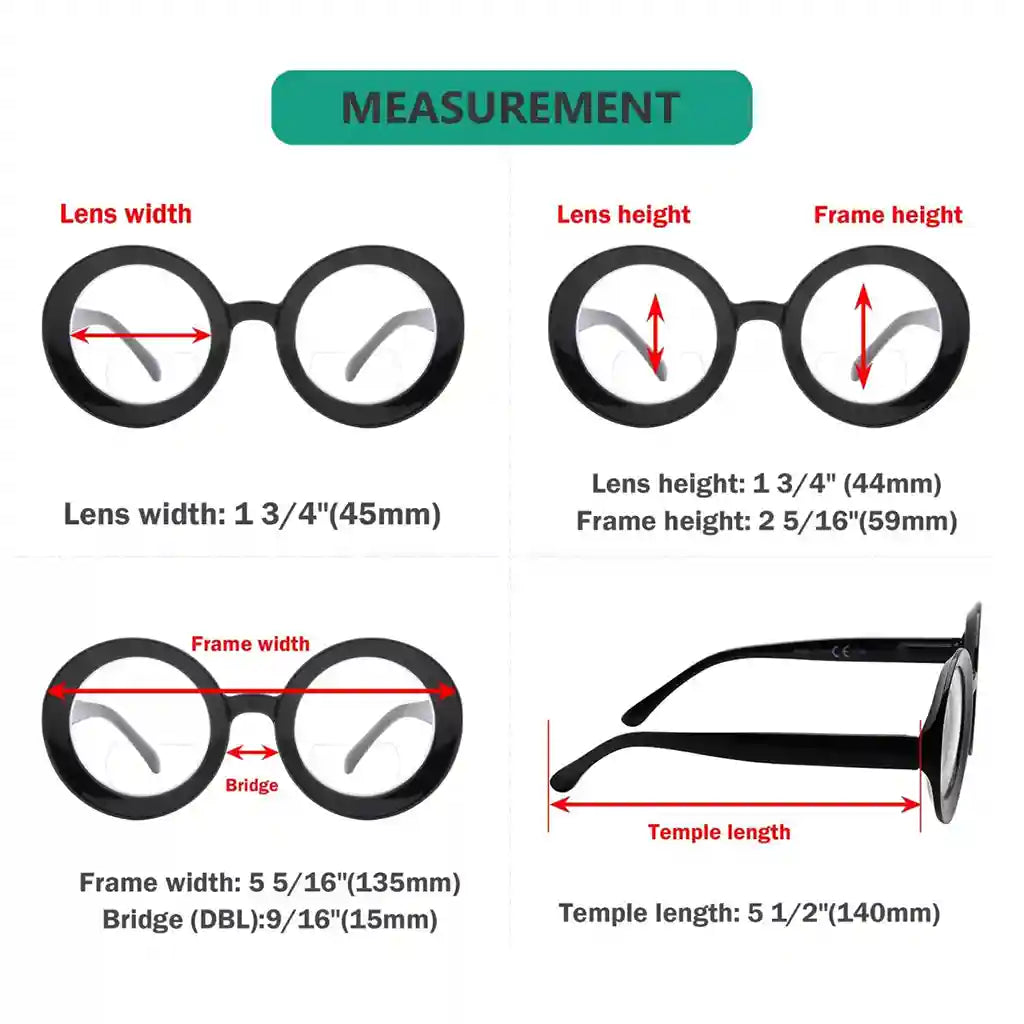 Wolcb Bifocal Reading Glasses 4 Pack