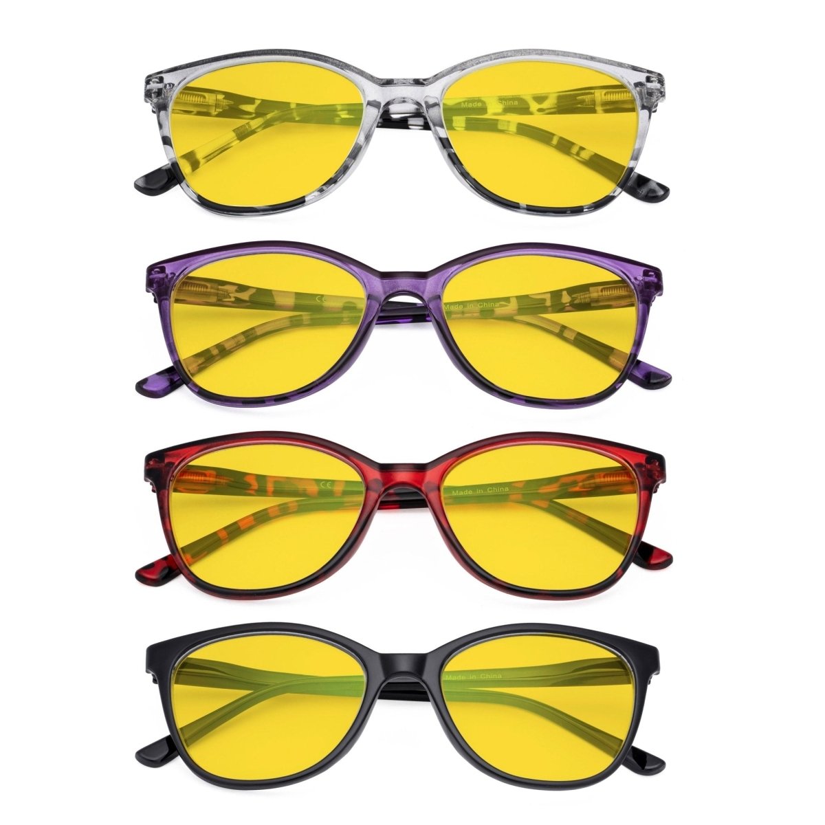 4 Pack Stylish Blue Light Blocking Reading Glasses HPFH1570 - Gr8sight