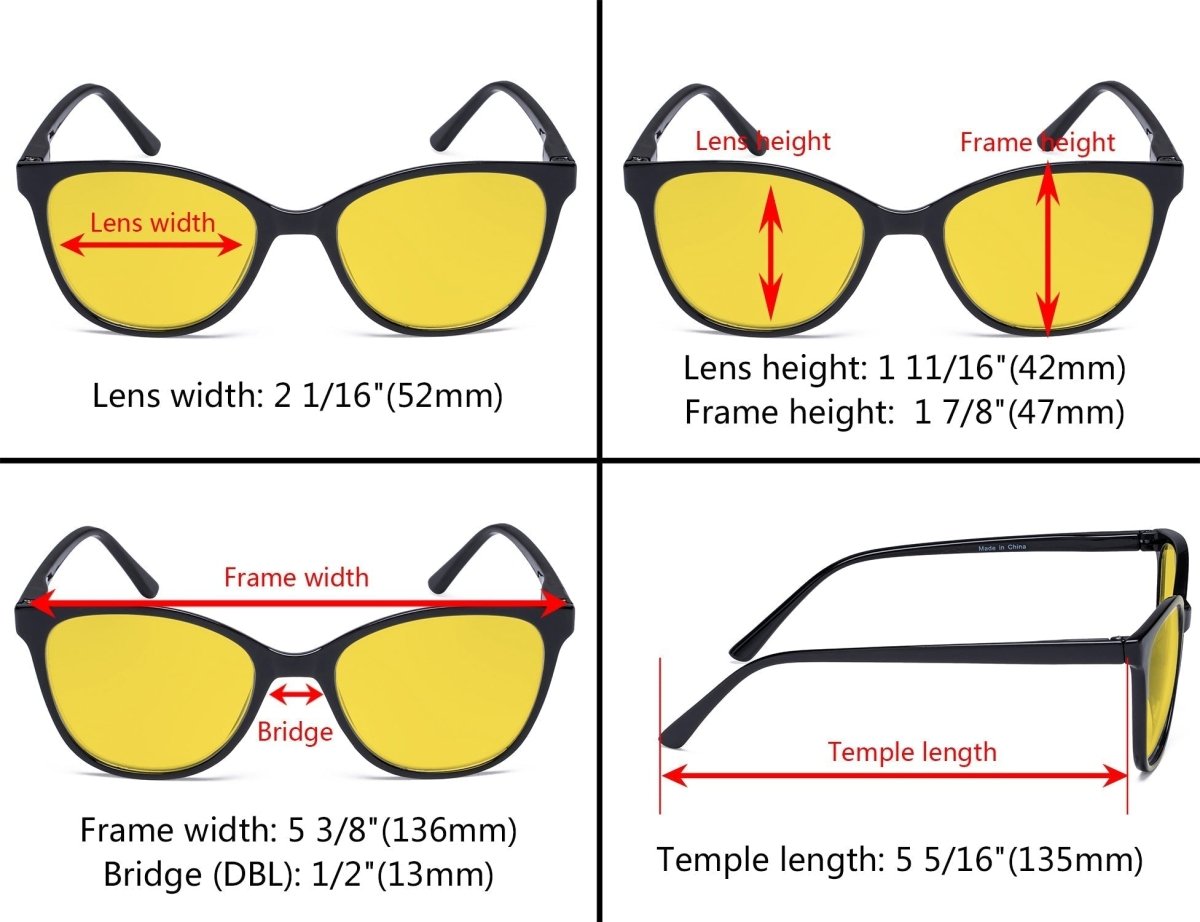 4 Pack Stylish Blue Light Blocking Reading Glasses HPFH1570 - Gr8sight