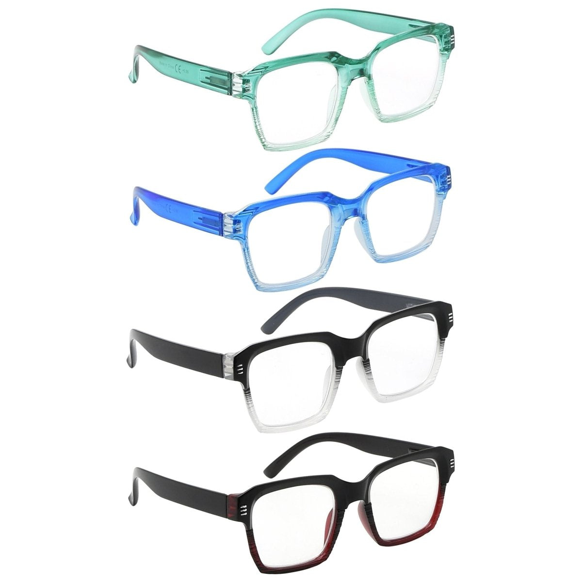 4 Pack Stylish Square Reading Glasses R2024 - Gr8sight
