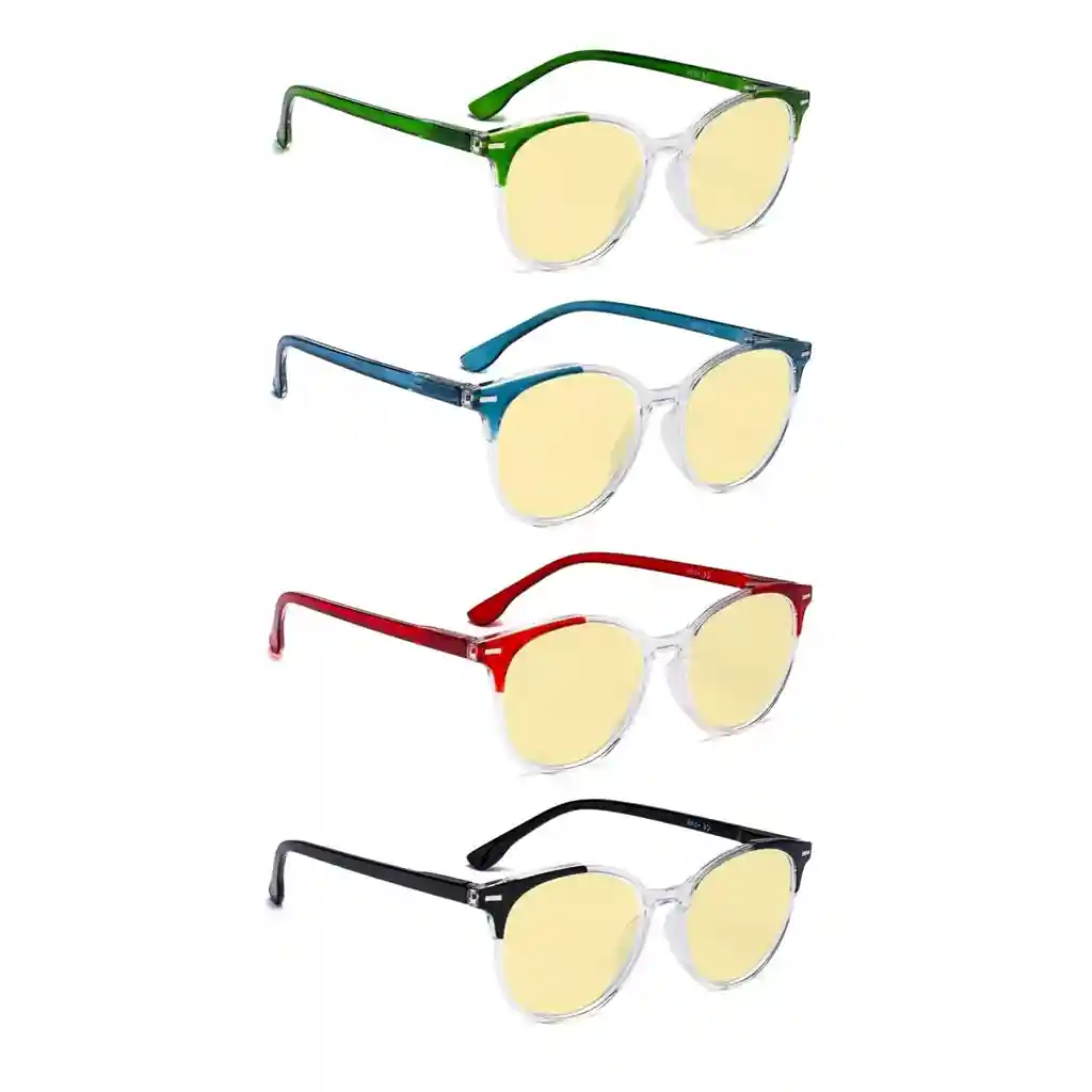 Wonbm Blue Light Blocking Reading Glasses Yellow Tinted 4 Pack