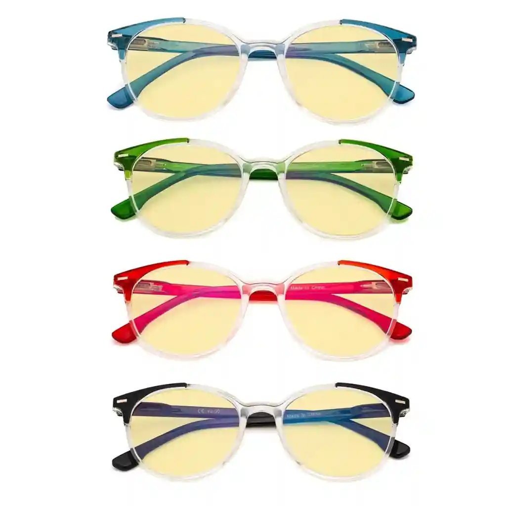 Wonbm Blue Light Blocking Reading Glasses Yellow Tinted 4 Pack