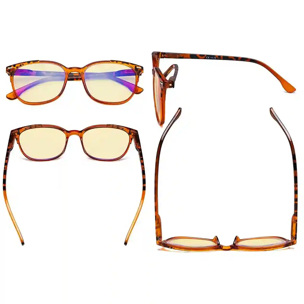 Wonbm Blue Light Blocking Reading Glasses Yellow Tinted 4 Pack