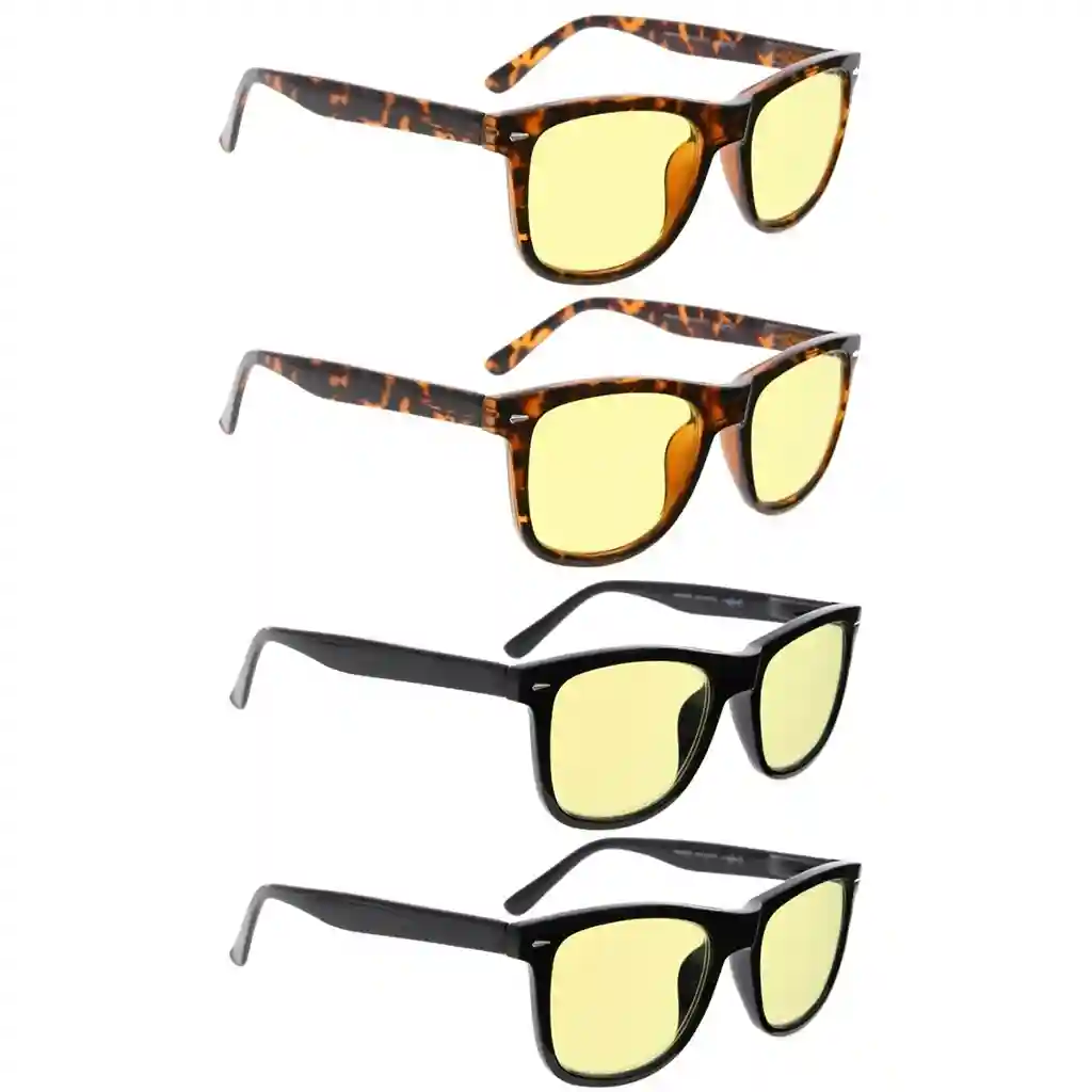 Wowac Blue Light Blocking Reading Glasses Yellow Tinted 4 Pack