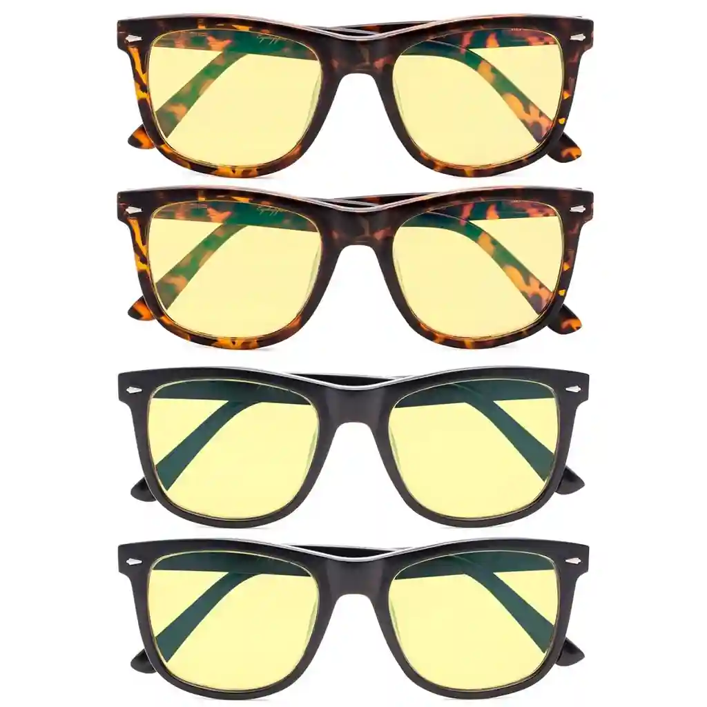 Wowac Blue Light Blocking Reading Glasses Yellow Tinted 4 Pack