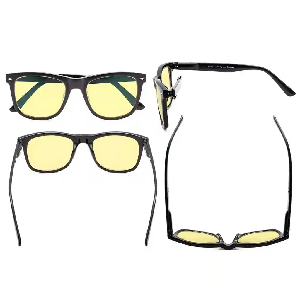 Wowac Blue Light Blocking Reading Glasses Yellow Tinted 4 Pack