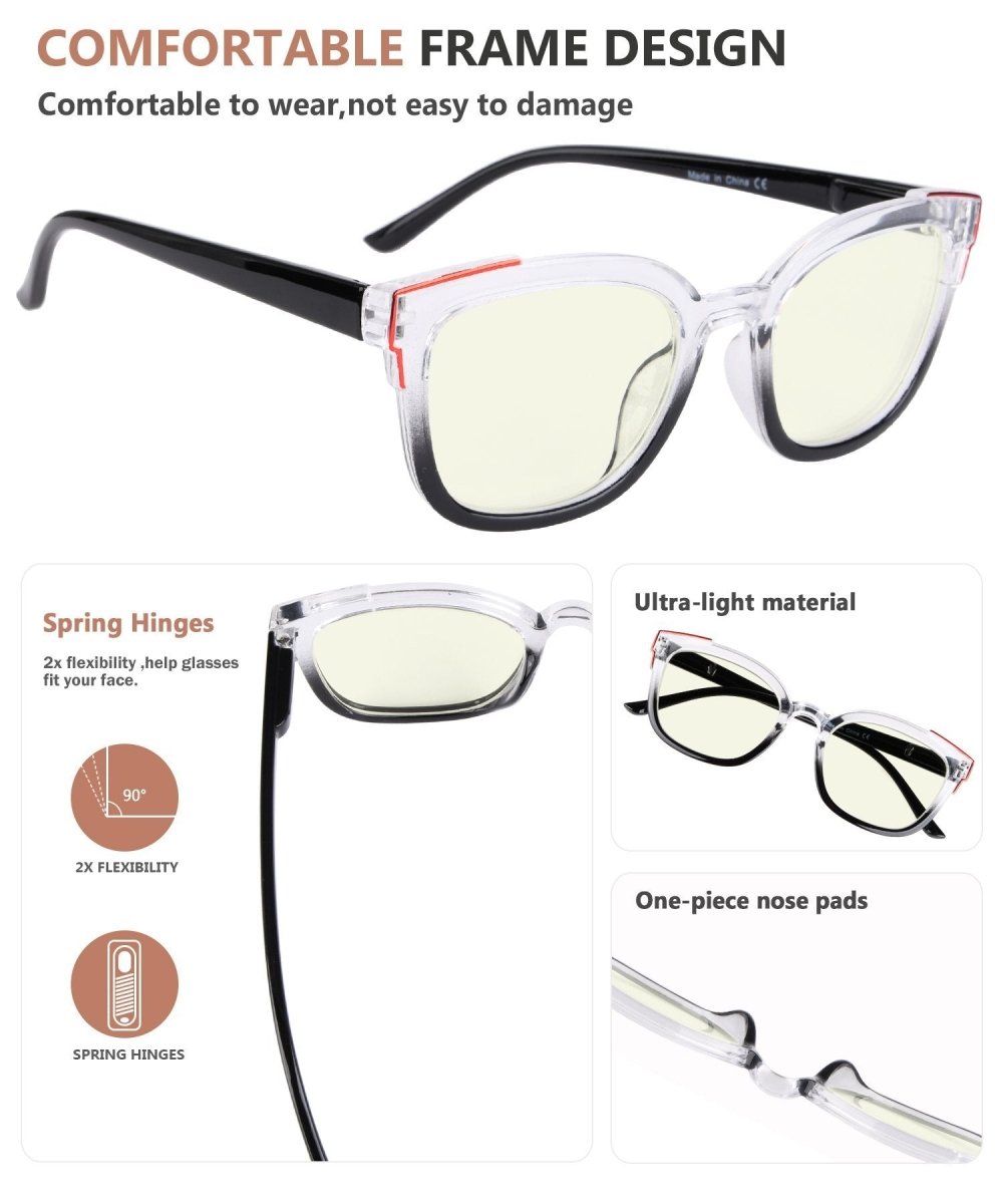 4 Pack Two Tone Blue Light Filter Reading Glasses UV2114 - Gr8sight