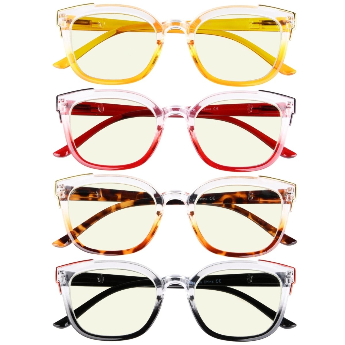 4 Pack Two Tone Blue Light Filter Reading Glasses UV2114 - Gr8sight