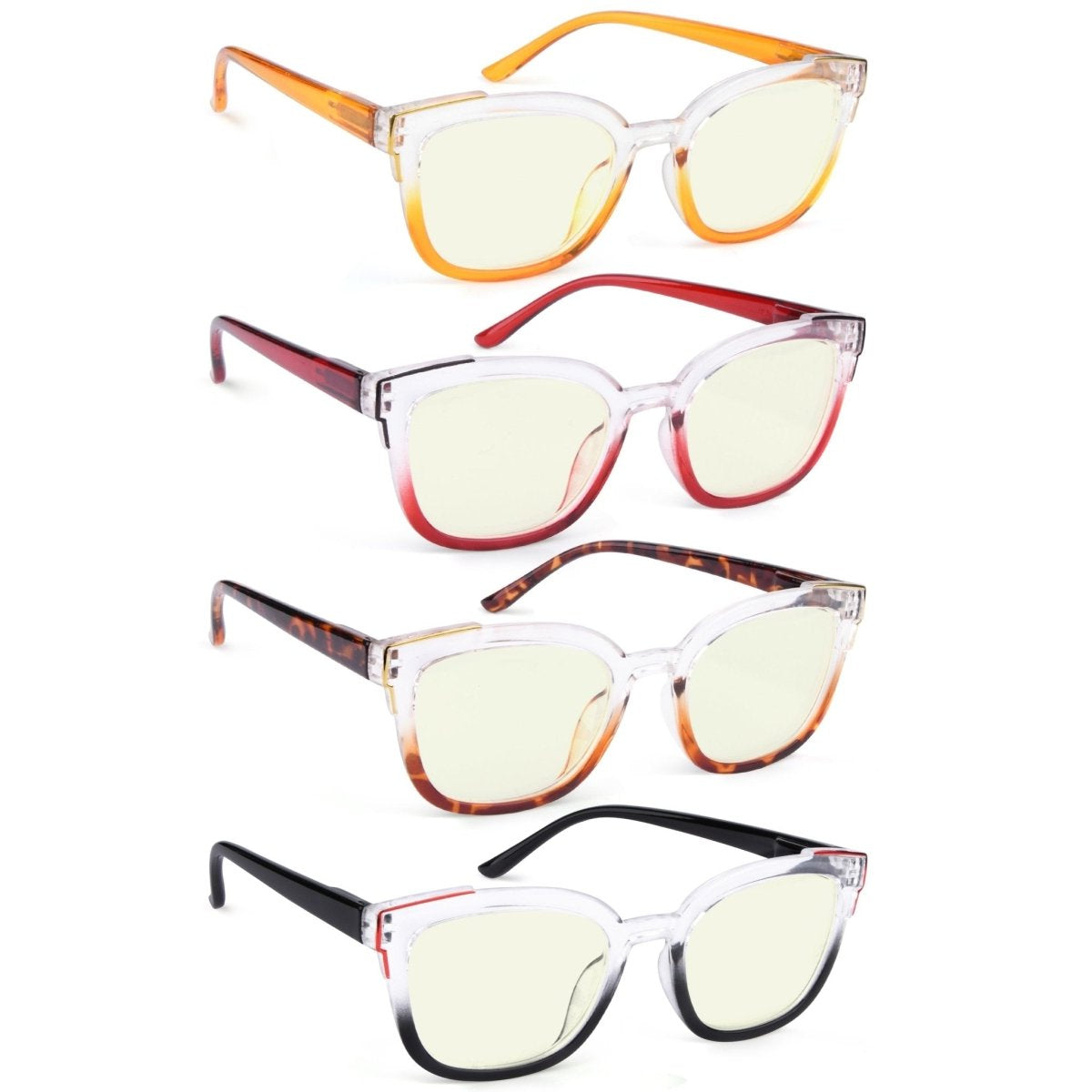 4 Pack Two Tone Blue Light Filter Reading Glasses UV2114 - Gr8sight