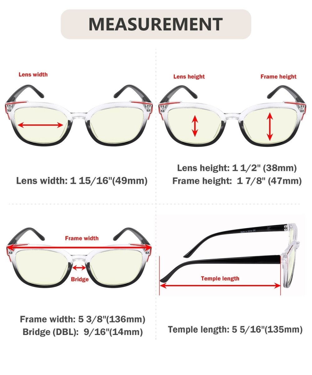 4 Pack Two Tone Blue Light Filter Reading Glasses UV2114 - Gr8sight