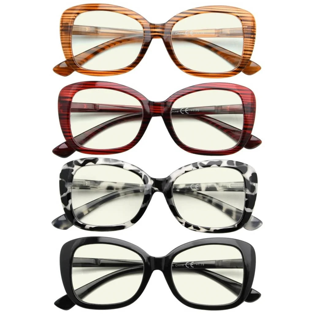 Womaj Blue Light Blocking Reading Glasses Light Yellow Tinted 4 Pack