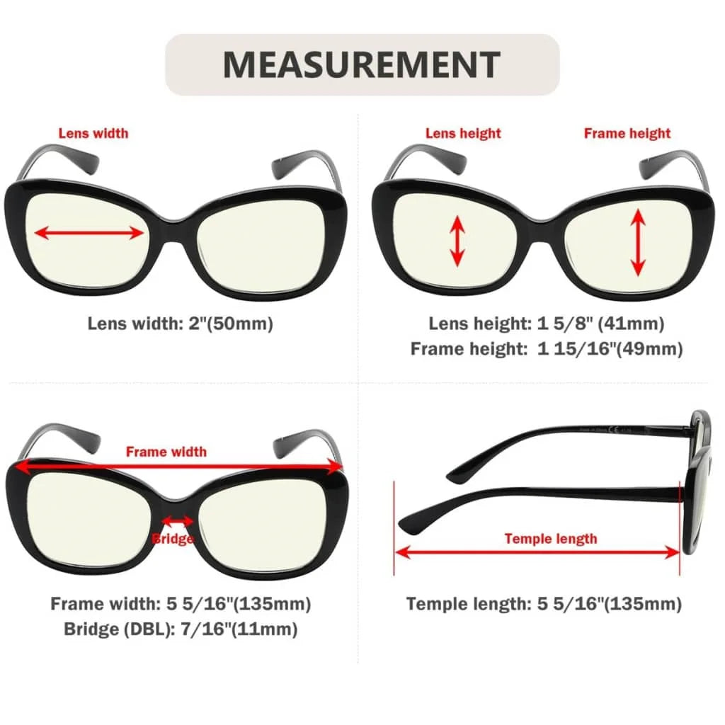 Womaj Blue Light Blocking Reading Glasses Light Yellow Tinted 4 Pack