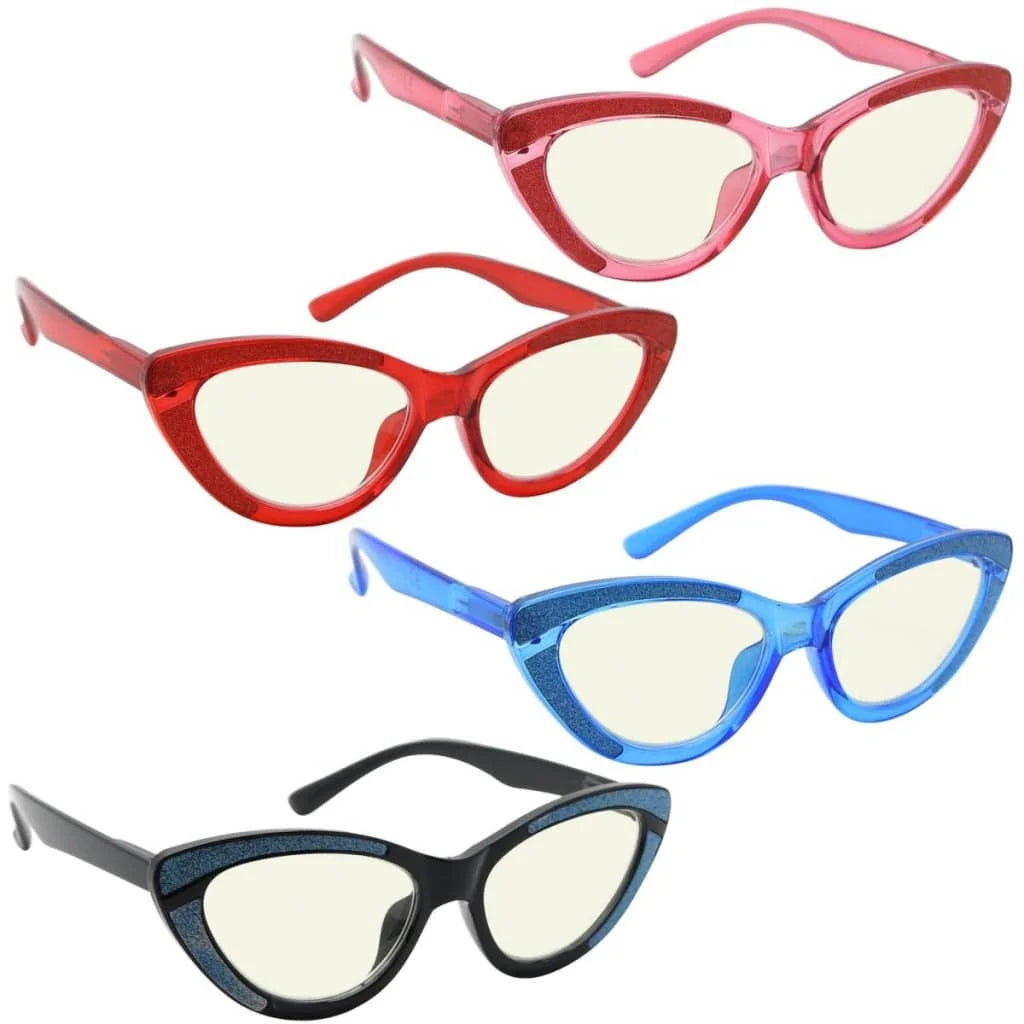 Womav Blue Light Blocking Glasses Light Yellow Tinted 4 Pack