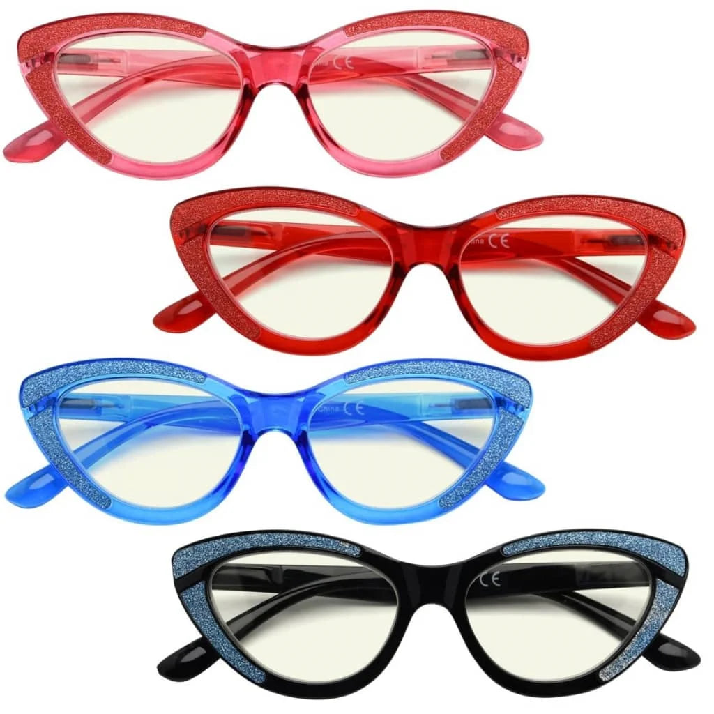 Womav Blue Light Blocking Glasses Light Yellow Tinted 4 Pack