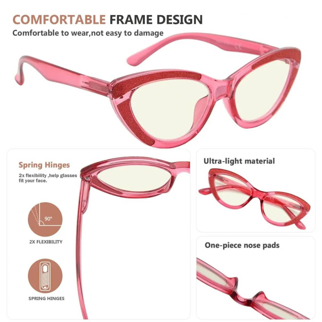 Womav Blue Light Blocking Glasses Light Yellow Tinted 4 Pack