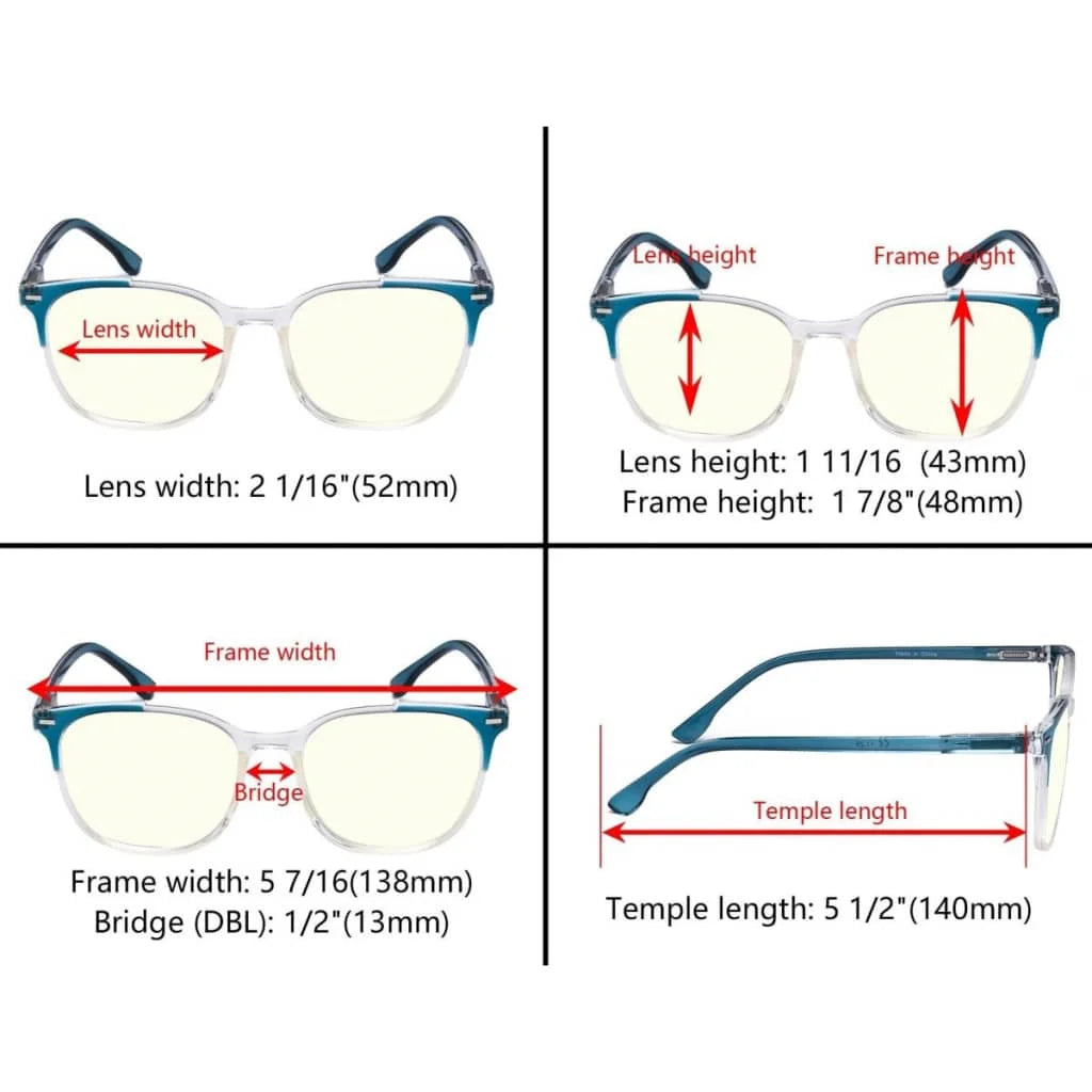 Wombo Blue Light Blocking Glasses Light Yellow Tinted 4 Pack