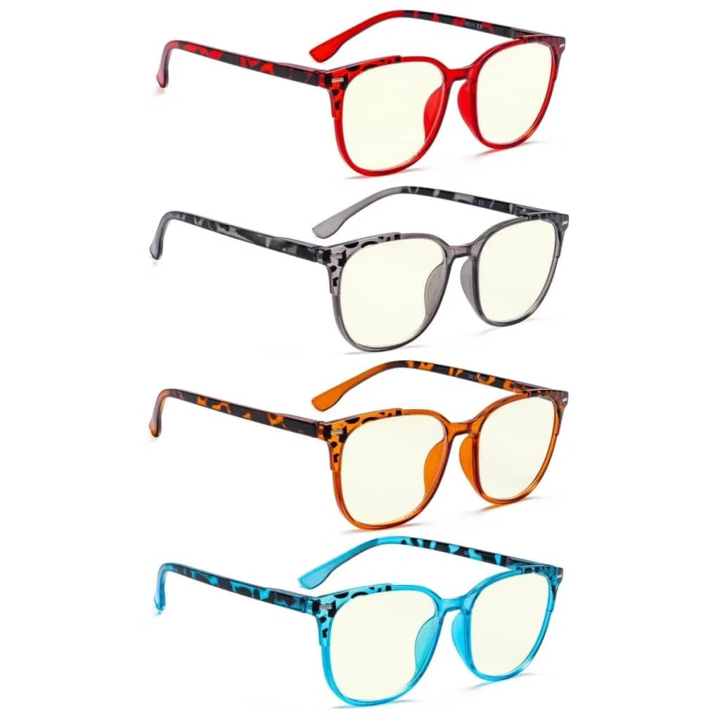 Wombp Blue Light Blocking Glasses Light Yellow Tinted 4 Pack