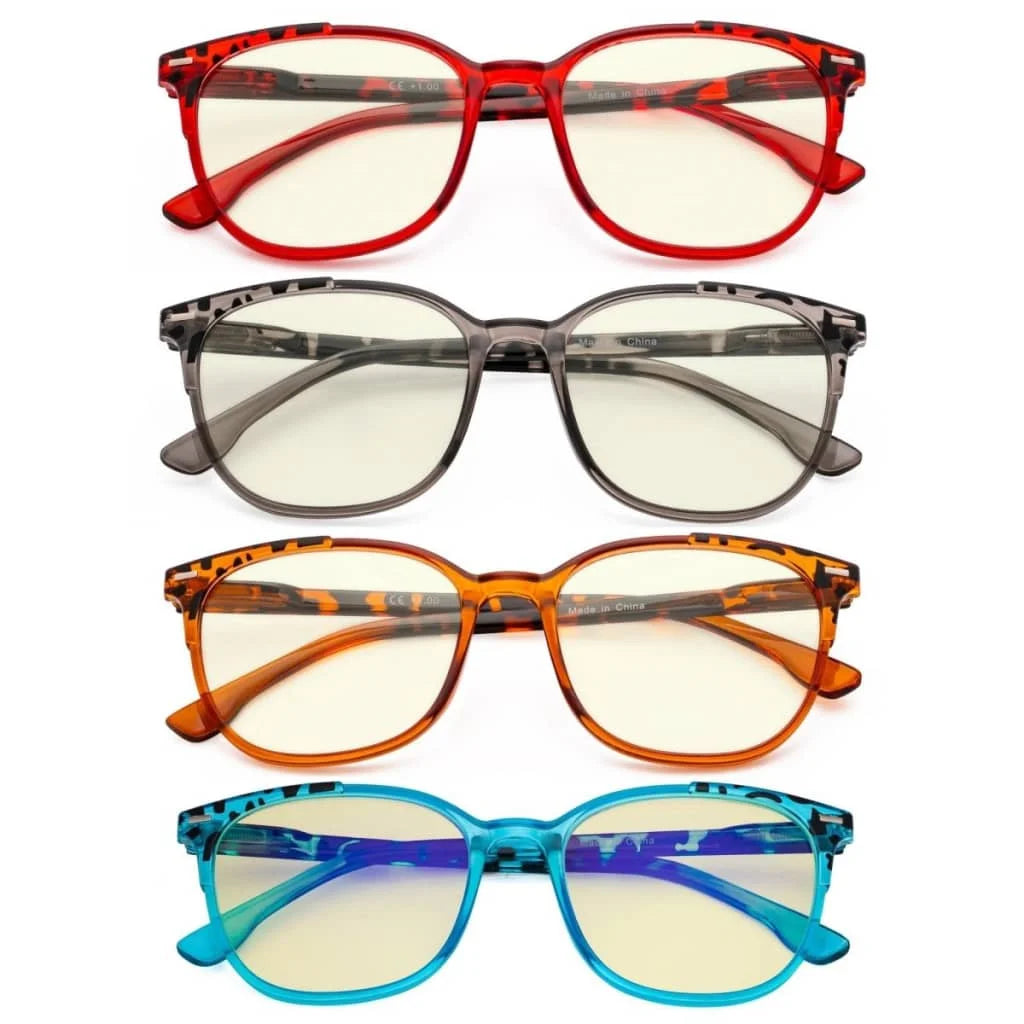 Wombp Blue Light Blocking Glasses Light Yellow Tinted 4 Pack