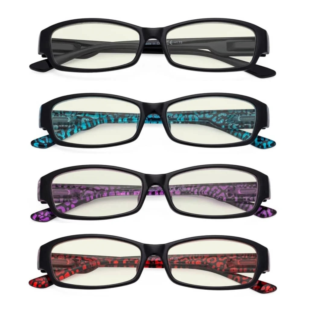 Wohcb Blue Light Blocking Reading Glasses Light Yellow Tinted 4 Pack