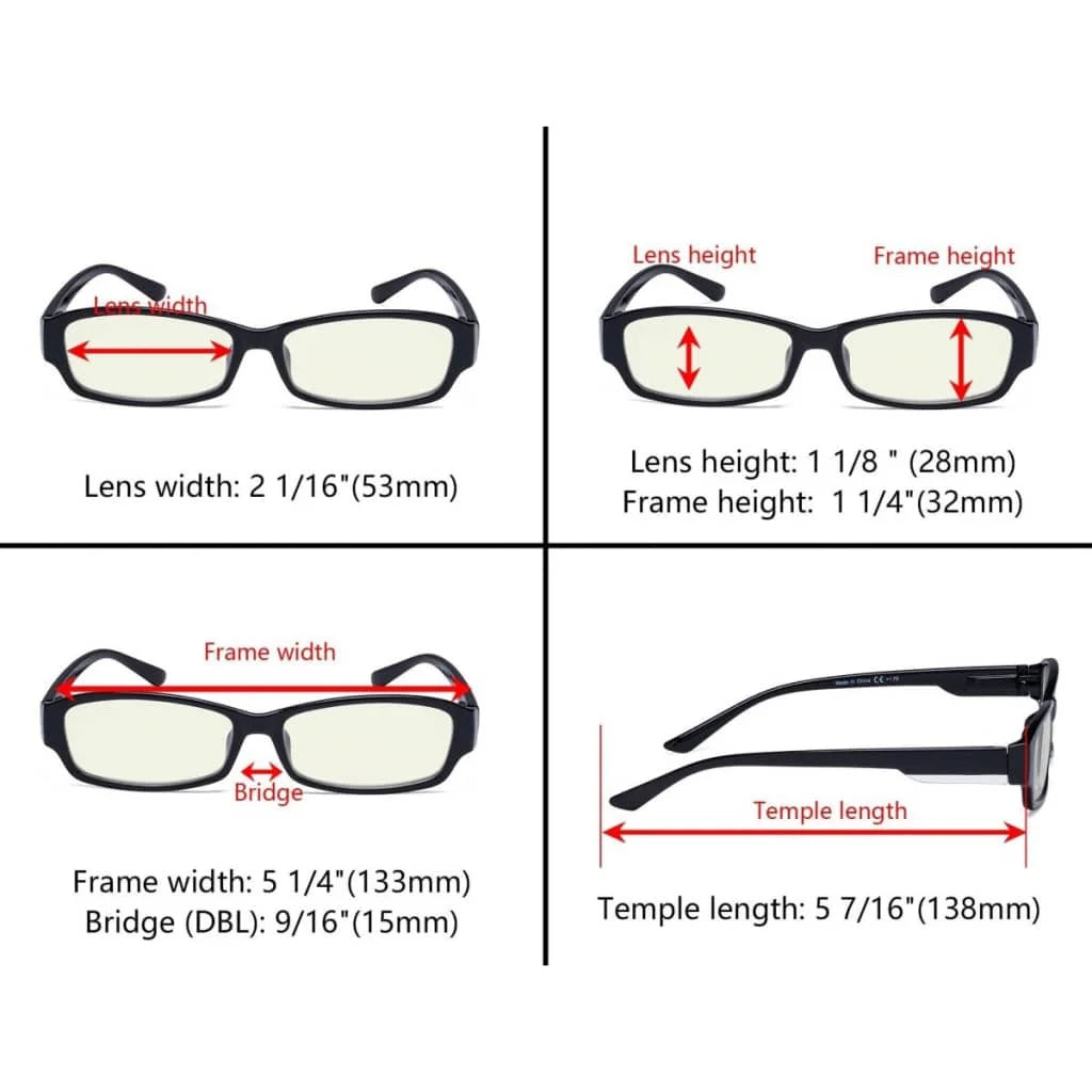 Wohcb Blue Light Blocking Reading Glasses Light Yellow Tinted 4 Pack