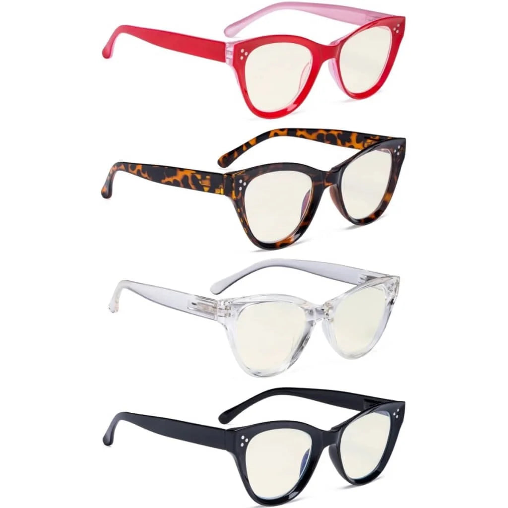 Wowax Blue Light Blocking Glasses Light Yellow Tinted 4 Pack