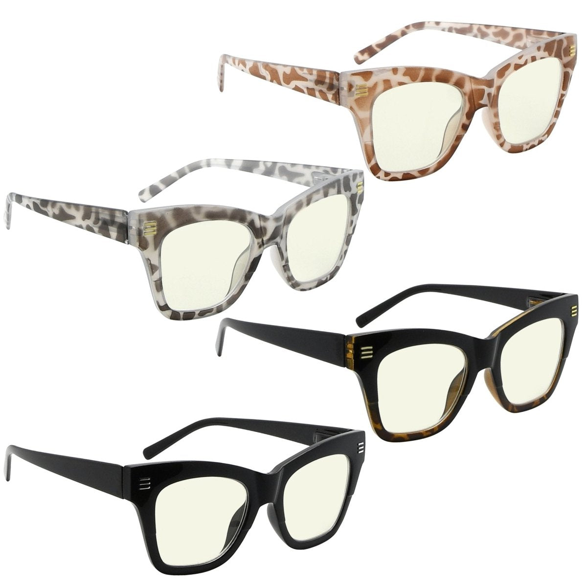 4 Pack Vintage Blue Light Filter Readers Eyeglasses UV2111 - Gr8sight