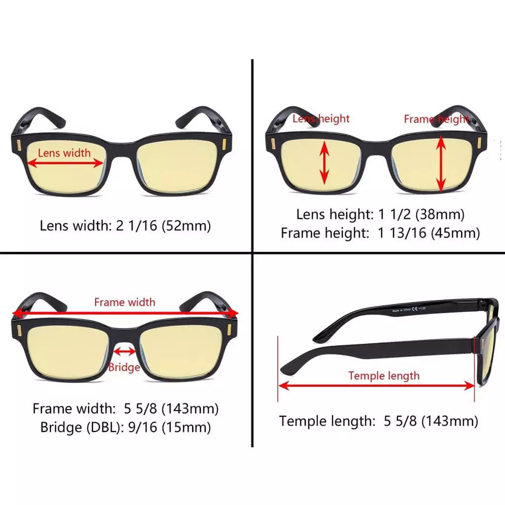 Wowau Blue Light Blocking Glasses Yellow Tinted 5 Pack