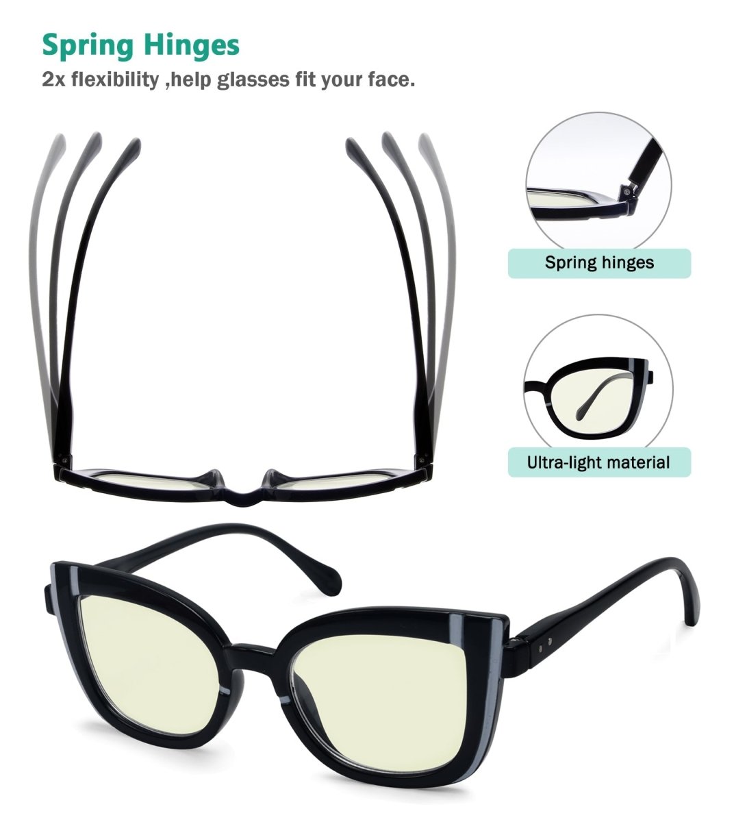 5 Pack Cat - eye Blue Light Filter Readers UV2117 - Gr8sight