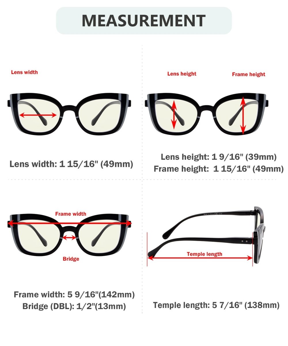 5 Pack Cat - eye Blue Light Filter Readers UV2117 - Gr8sight