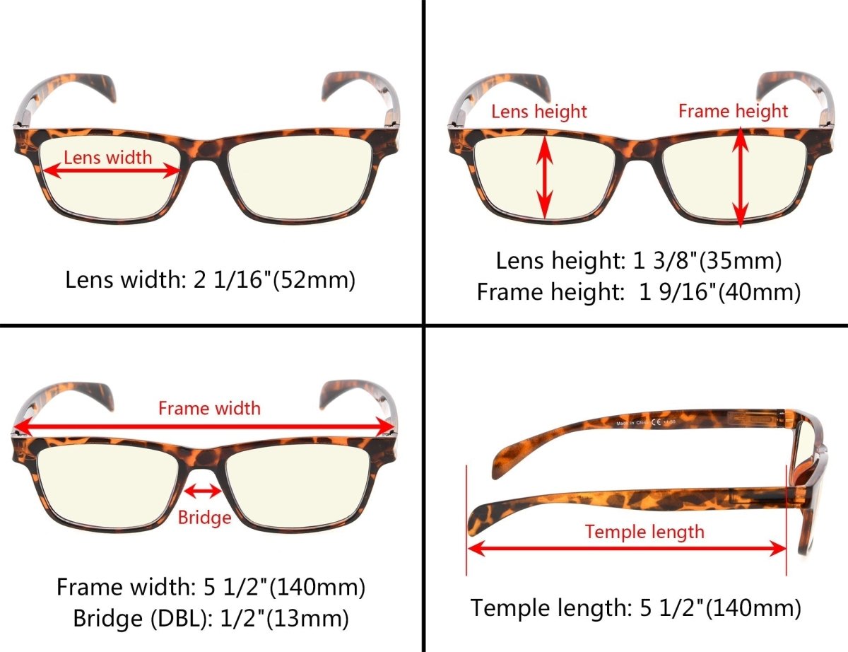 5 Pack Stylish Blue Ray Reading Glasses CGTR090 - Gr8sight