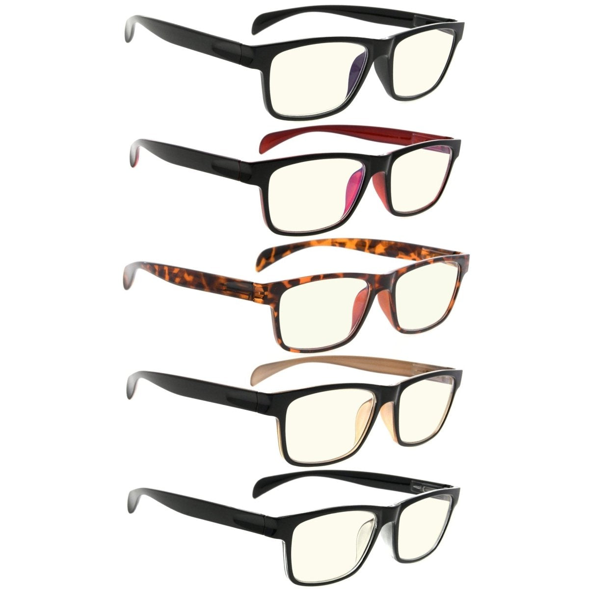5 Pack Stylish Blue Ray Reading Glasses CGTR090 - Gr8sight