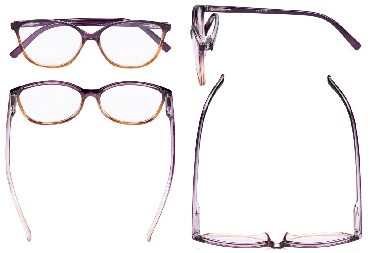5 Pack Stylish Reading Glasses Two - tone Readers RFH2 - Gr8sight