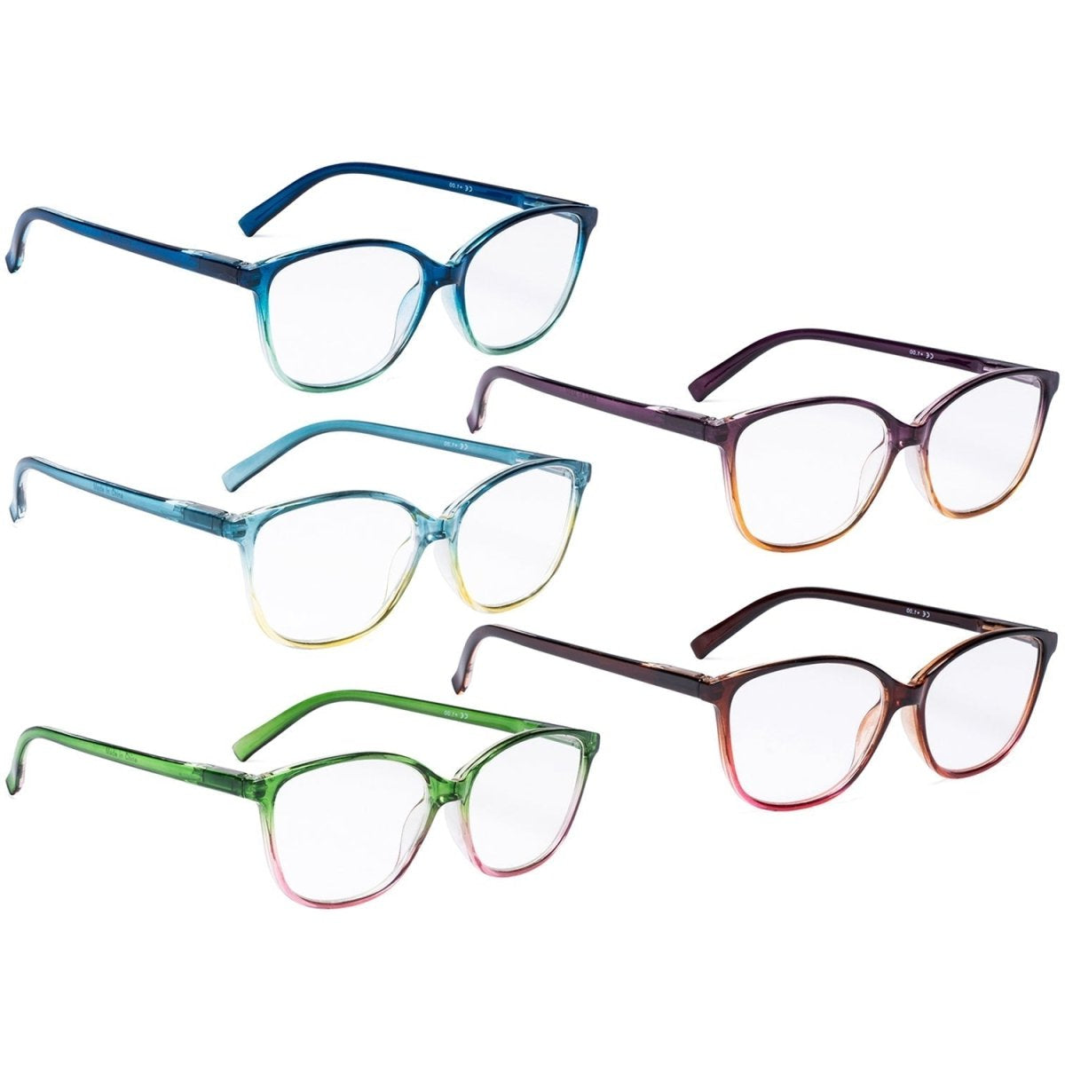 5 Pack Stylish Reading Glasses Two - tone Readers RFH2 - Gr8sight